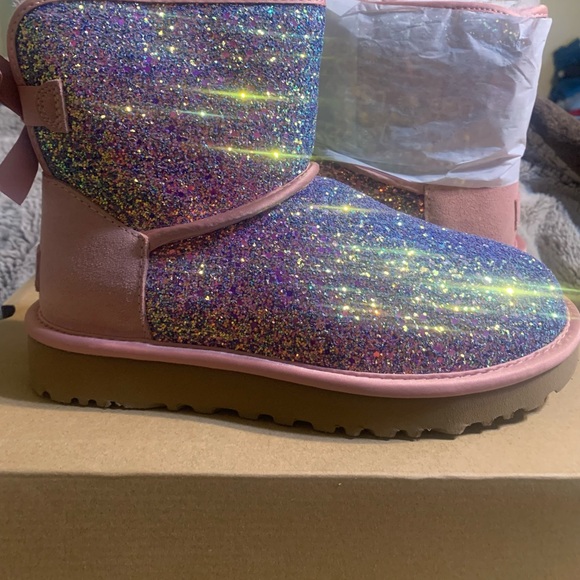 Rare Uggs Brand New Discontinued Sparkly Pink/Purple Boots Amazingly Beautiful - Picture 6 of 11